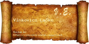 Vinkovics Emőke névjegykártya